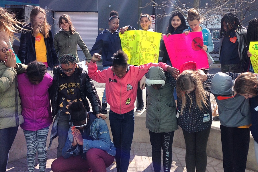 Two Rivers students antiracism demonstration